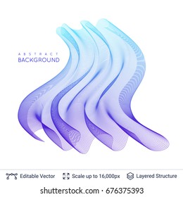 Abstract background design. Colorful waves on light backdrop. Vector illustration.