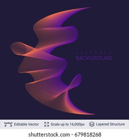 Abstract background design. Colorful waves on dark backdrop. Vector illustration.