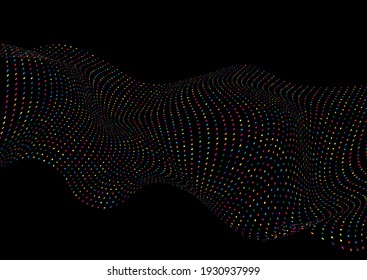 Abstract background with a design of colourful flowing dots
