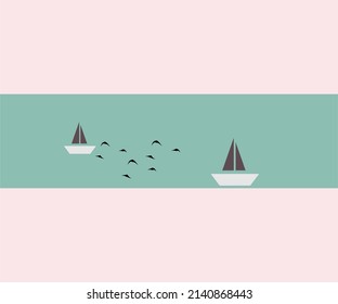 abstract background design with a combination of interesting colors with the theme of mountain and sea views