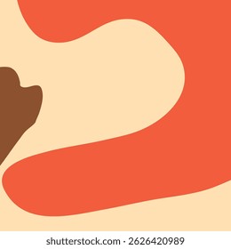 Abstract background design combining soft peach-toned orange and light pink with an elegant curved white line. Gentle, flowing