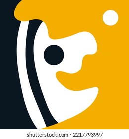 Abstract background design in dark blue, orange and white colors.