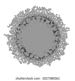 Diseño de fondo abstracto de puntos grises oscuros, marco de círculo
