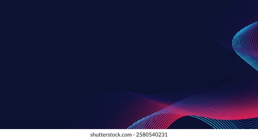 Abstract background design with diagonal blue and pink or purple line pattern. Vector horizontal format for digital luxury 