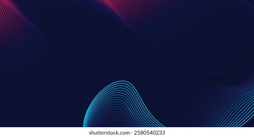 Abstract background design with diagonal blue and pink or purple line pattern. Vector horizontal format for digital luxury 