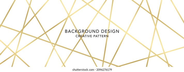 Abstract background design with diagonal gold line pattern on white backdrop. Premium vector horizontal template for business banner, formal invitation, luxury voucher, prestigious gift certificate