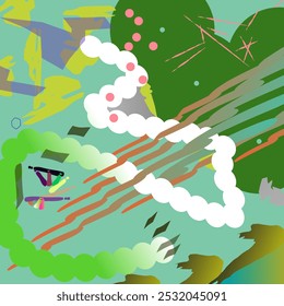 Diseño de fondo Abstractas con color verde dominante. Teléfono y Fondo de pantalla de escritorio.