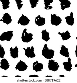 Abstract background. Design element. Fashion fabric. Hand drawn seamless pattern. Polka dot.  Dry brush ink. Wrapping paper.