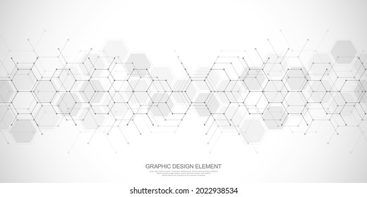 Abstract background and design element with hexagons pattern and geometric shapes for your drafting.