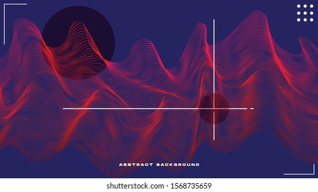 Abstract background design. Eps 10 vector. Wavy lines in perspective. Technology, Big data, science, future style design.