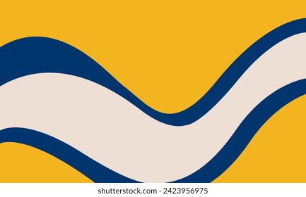 El diseño de fondo abstracto presenta unas olas elegantes y fluidas en tonos contrastantes de azul y amarillo