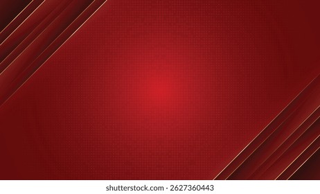 Abstract background design featuring diagonal red and gold stripes on a textured red backdrop. The texture consists of small, repeating circular patterns. The overall effect is elegant and luxurious