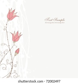 abstract background design with flowers, vector