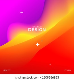 Abstract background design with fluid and liquid style and color gradient for your social media post or banner header website.