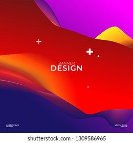 Abstract background design with fluid and liquid style and color gradient for your social media post or banner header website.