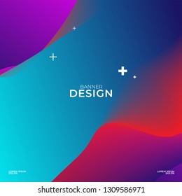 Abstract background design with fluid and liquid style and color gradient for your social media post or banner header website.