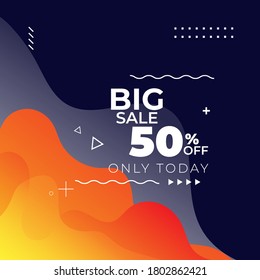Abstract background design with fluid and liquid shape for banner, social media post, poster or calendar