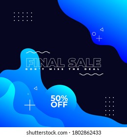 Abstract background design with fluid and liquid shape for banner, social media post, poster or calendar