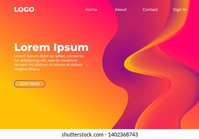 Abstract background design with fluid shape. Landing page template