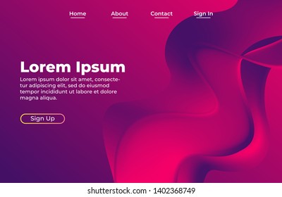 Abstract background design with fluid shape. Landing page template