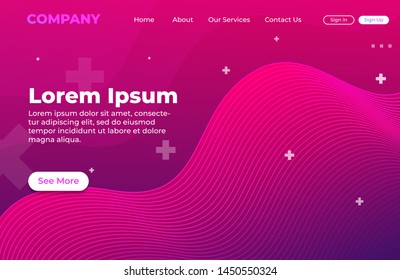 Abstract background design with fluid shape. Landing page template for website