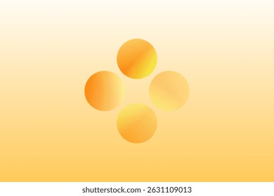 Abstract Background Design Four Orange Gradation Circle Patterns
