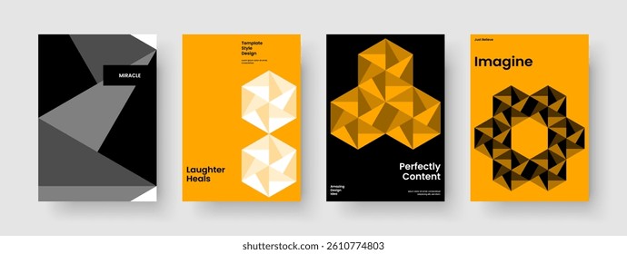 Abstract Background Design. Geometric Flyer Layout. Modern Book Cover Template. Poster. Report. Business Presentation. Banner. Brochure. Journal. Handbill. Catalog. Portfolio. Magazine. Pamphlet