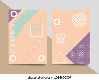 Abstract background design, geometric memphis style design in colorful tone