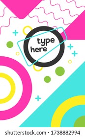 Abstract background design, geometric design in memphis style in colorful tone.
Vector image EPS.