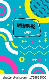Abstract background design, geometric design in memphis style in colorful tone.
Vector image EPS.
