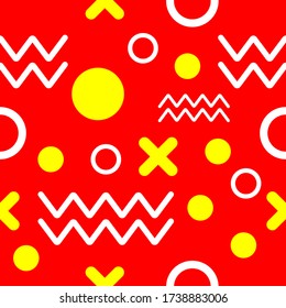Abstract background design, geometric design in memphis style in colorful tone.
Vector seamless EPS.