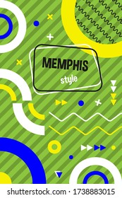 Abstract background design, geometric design in memphis style in colorful tone.
Vector image EPS.