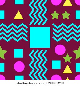 Abstract background design, geometric design in memphis style in colorful tone.
Vector seamless EPS.