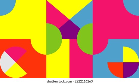 Abstract background design geometric shapes simple colors. Vector Illustration.