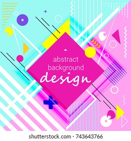 Abstract Background Design with Geometric Shapes Such as Circles, Rectangles and Triangles. Vector, illustration, eps10
