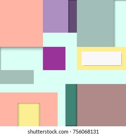abstract background design, geometric square shape section colorful, Vector illustration