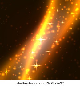 Abstract background design. Glowing abstract wave on dark background with stars and sparkles