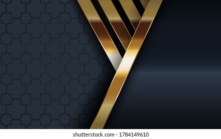Abstraktes Hintergrunddesign mit goldener Form und Muster. Eleganter Hintergrund. Geometrische Vektorgrafik. Modernes Vektordesign. Vektorgrafik.