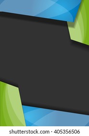 Abstract background design with green and blue shapes
