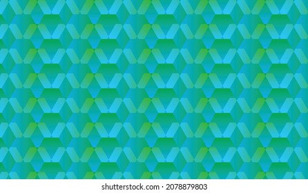 Abstract background design of green hexagons Vector design illustration