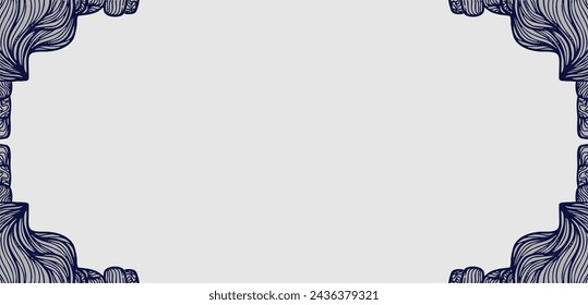 Abstract background design with hand drawn ornamental frame	
