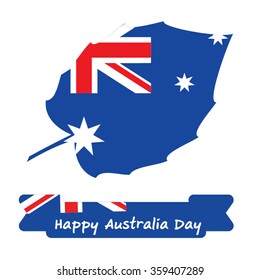 Abstract background design for Happy 26 January of Australia day. Leaves shape flag.