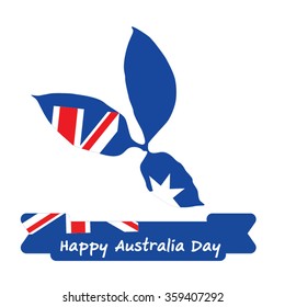 Abstract background design for Happy 26 January of Australia day. Leaves shape flag.