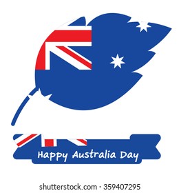 Abstract background design for Happy 26 January of Australia day. Leaves shape flag.