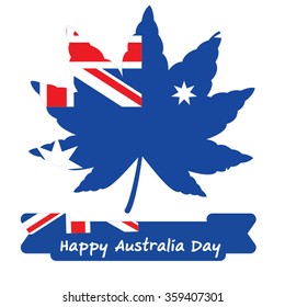 Abstract background design for Happy 26 January of Australia day. Leaves shape flag.