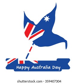 Abstract background design for Happy 26 January of Australia day. Leaves shape flag.