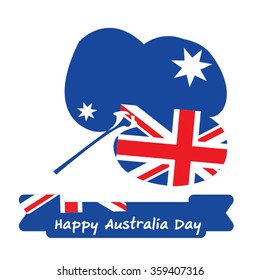 Abstract background design for Happy 26 January of Australia day. Leaves shape flag.