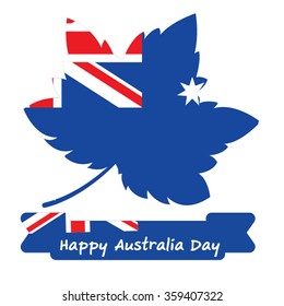 Abstract background design for Happy 26 January of Australia day. Leaves shape flag.