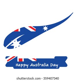 Abstract background design for Happy 26 January of Australia day. Leaves shape flag.