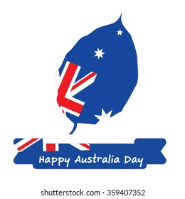Abstract background design for Happy 26 January of Australia day. Leaves shape flag.